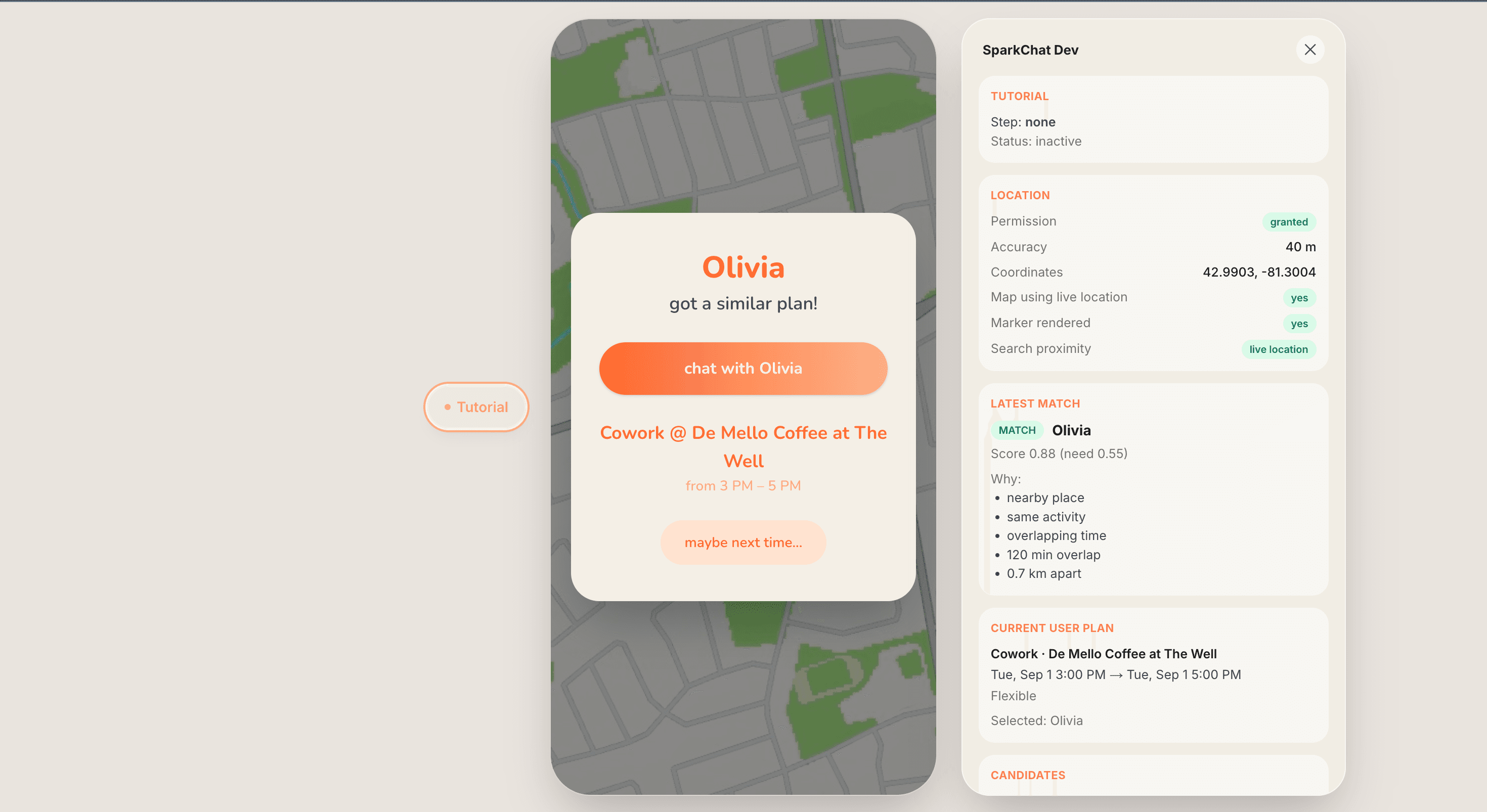 Sparkchat: Crossed prototype preview